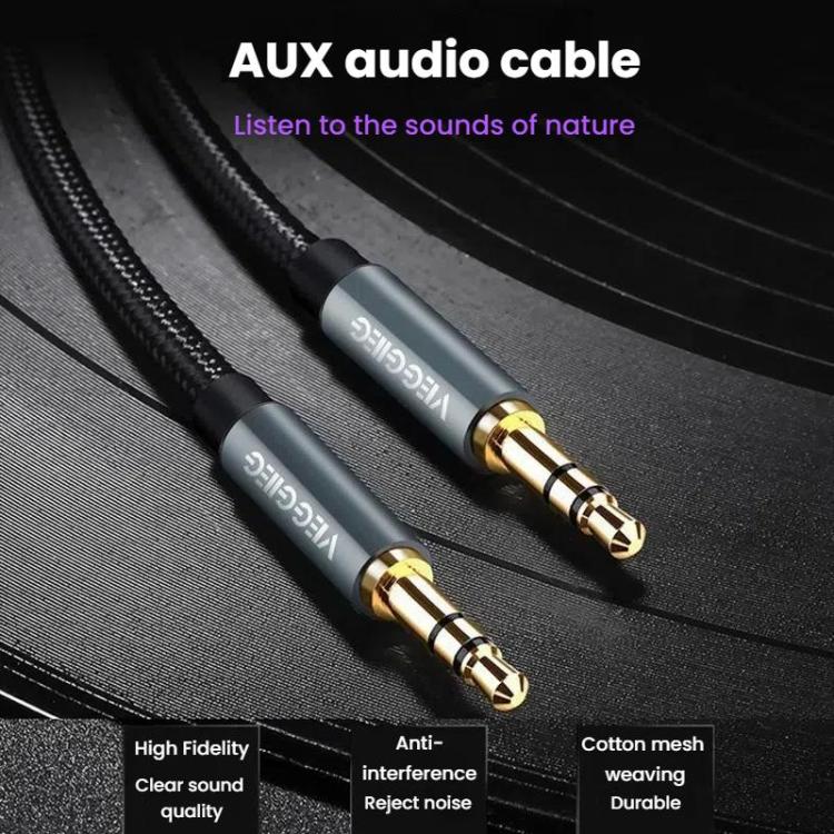 VegGieg Aux Car Audio Cable 3.5mm Male To Male Connection Cable For Phone Computer Stereo Amplifier Earphone, 1m, 2m, 3m, 5m