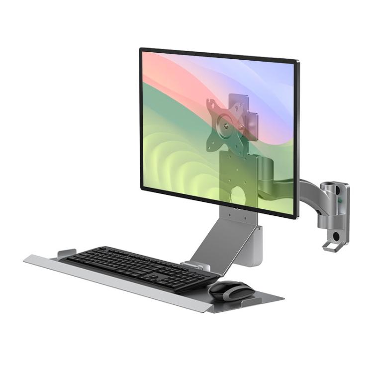 Monitor Bracket Industrial Equipment Cabinet Wall Mount All-In-One Stand Mouse Keyboard Bracket, WKS-1 21x60cm Tray Silver, WKS-1 21x60cm Tray Black, WKS-2 21x60cm Tray Silver, WKS-2 21x60cm Tray Black