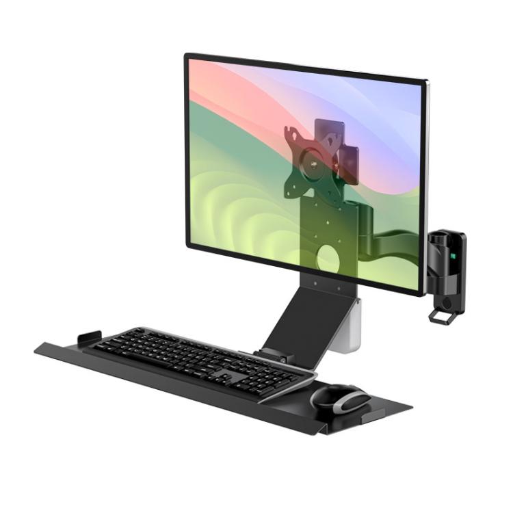 Monitor Bracket Industrial Equipment Cabinet Wall Mount All-In-One Stand Mouse Keyboard Bracket, WKS-1 21x60cm Tray Silver, WKS-1 21x60cm Tray Black, WKS-2 21x60cm Tray Silver, WKS-2 21x60cm Tray Black