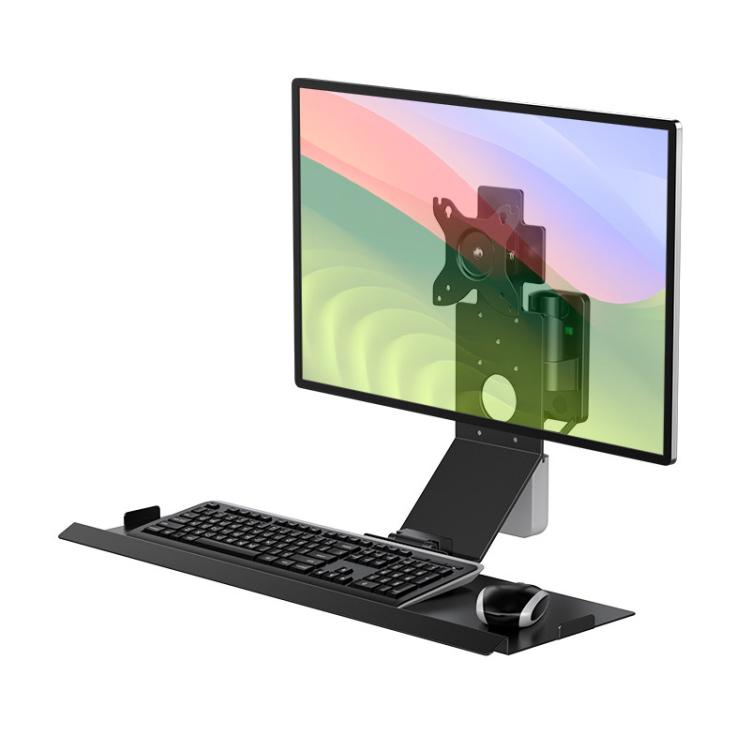 Monitor Bracket Industrial Equipment Cabinet Wall Mount All-In-One Stand Mouse Keyboard Bracket, WKS-1 21x60cm Tray Silver, WKS-1 21x60cm Tray Black, WKS-2 21x60cm Tray Silver, WKS-2 21x60cm Tray Black