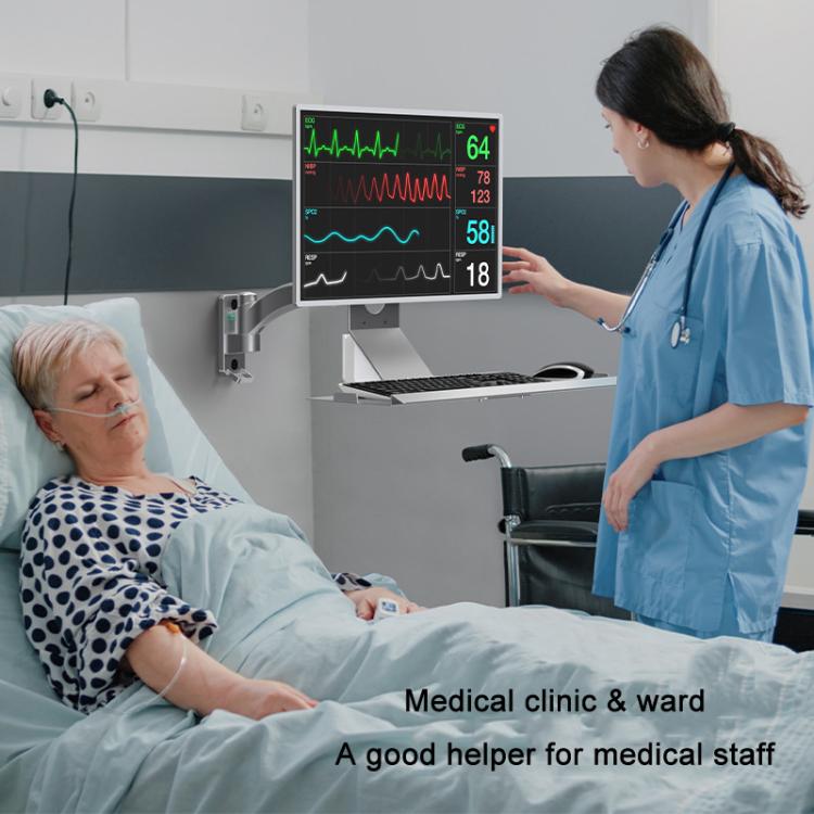 Monitor Bracket Industrial Equipment Cabinet Wall Mount All-In-One Stand Mouse Keyboard Bracket, WKS-1 21x60cm Tray Silver, WKS-1 21x60cm Tray Black, WKS-2 21x60cm Tray Silver, WKS-2 21x60cm Tray Black