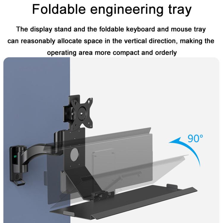 Monitor Bracket Industrial Equipment Cabinet Wall Mount All-In-One Stand Mouse Keyboard Bracket, WKS-1 21x60cm Tray Silver, WKS-1 21x60cm Tray Black, WKS-2 21x60cm Tray Silver, WKS-2 21x60cm Tray Black