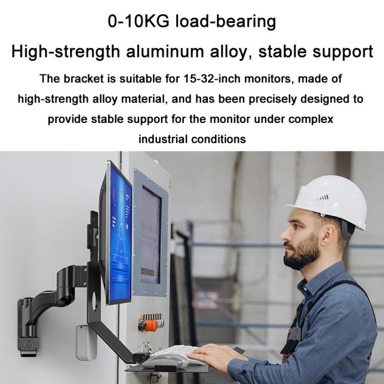 Monitor Bracket Industrial Equipment Cabinet Wall Mount All-In-One Stand Mouse Keyboard Bracket, WKS-1 21x60cm Tray Silver, WKS-1 21x60cm Tray Black, WKS-2 21x60cm Tray Silver, WKS-2 21x60cm Tray Black