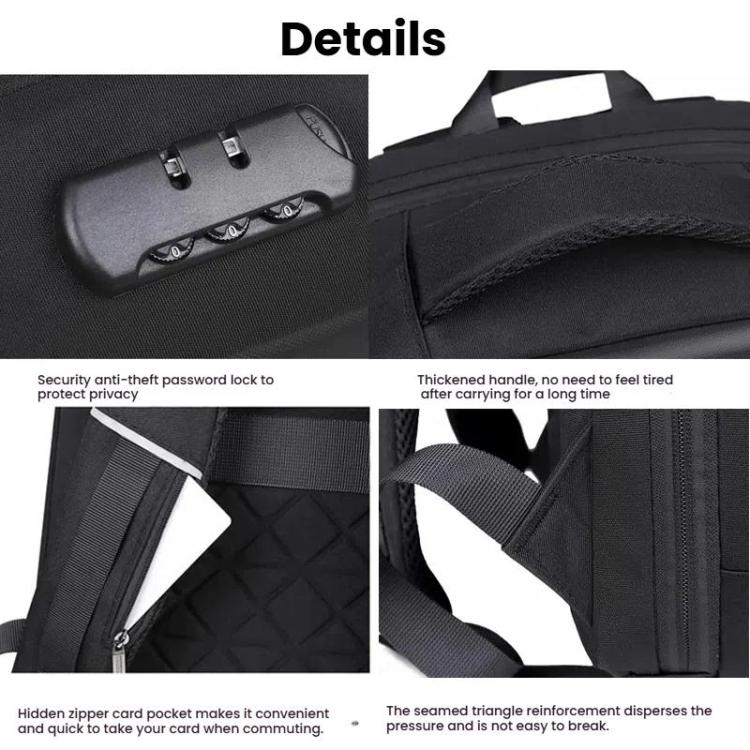 17.3-18 Inch Hard Shell Laptop Backpack with USB+Type-C Charging Ports Unisex Anti-Theft Business Travel Bag, Gray, Blue, Black, Airbag Black, Airbag Gray, Airbag Blue