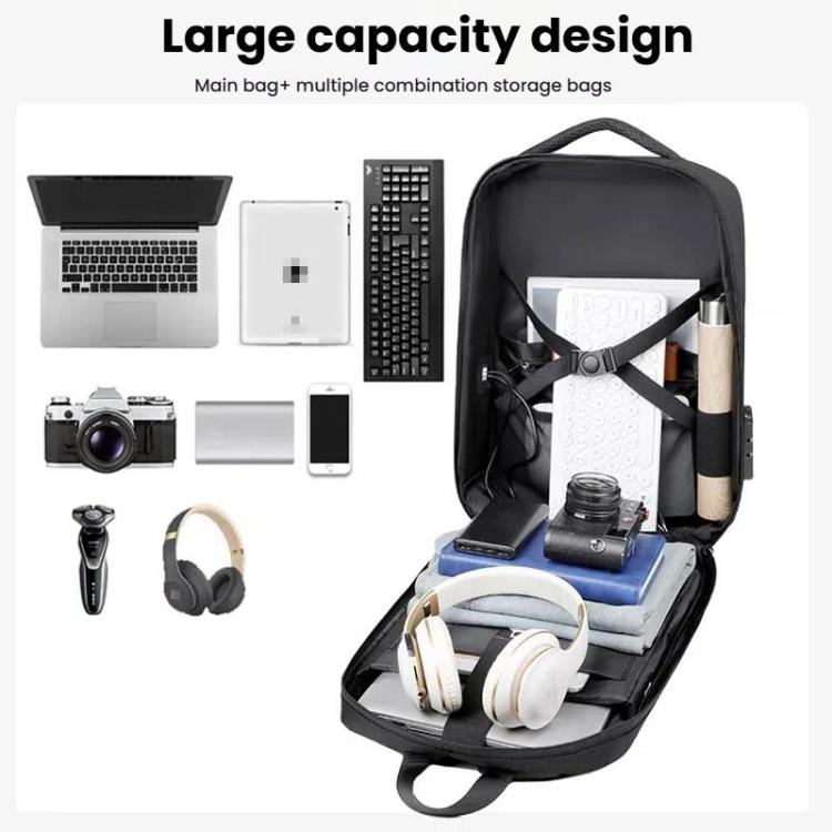 17.3-18 Inch Hard Shell Laptop Backpack with USB+Type-C Charging Ports Unisex Anti-Theft Business Travel Bag, Gray, Blue, Black, Airbag Black, Airbag Gray, Airbag Blue
