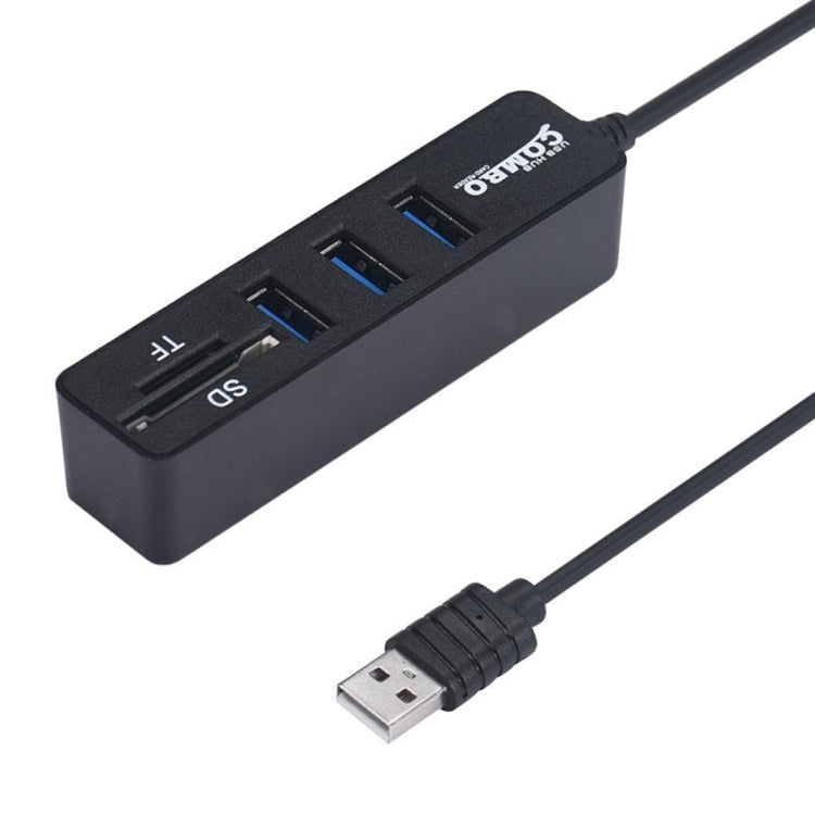 2 in 1 USB 2.0 480Mbps 3 Ports HUB COMBO + Micro SD / T-FLASH SD / SDHC / SDXC Card Reader for Windows XP / Vista / 8.1 / 7 / 8, MAC, etc, USB 2.0 (White), USB 2.0 (Black)