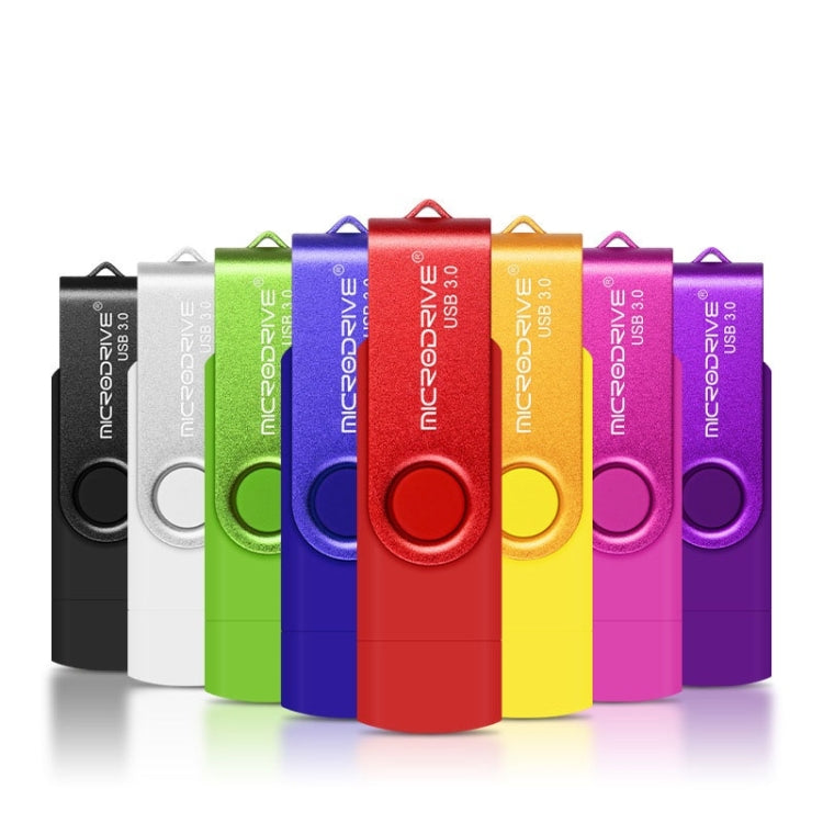 قرص تخزين دوار معدني مزدوج الاستخدام، سعة 16 جيجابايت، بمنفذ USB 3.0، مناسب للهواتف الذكية وأجهزة الكمبيوتر التي تعمل بنظام أندرويد