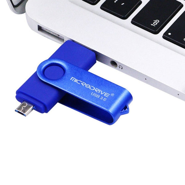 قرص تخزين دوار معدني مزدوج الاستخدام، سعة 16 جيجابايت، بمنفذ USB 3.0، مناسب للهواتف الذكية وأجهزة الكمبيوتر التي تعمل بنظام أندرويد