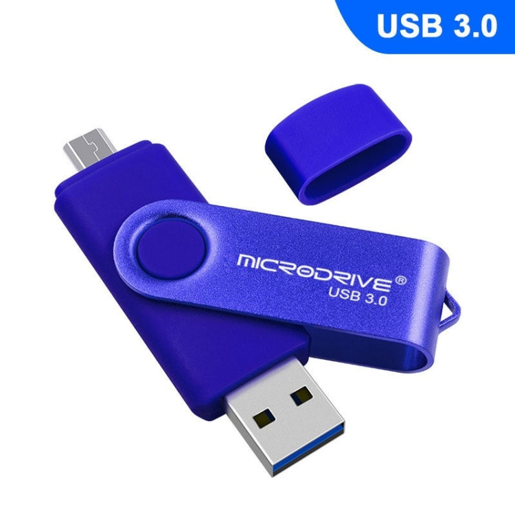 قرص تخزين دوار معدني مزدوج الاستخدام، سعة 16 جيجابايت، بمنفذ USB 3.0، مناسب للهواتف الذكية وأجهزة الكمبيوتر التي تعمل بنظام أندرويد