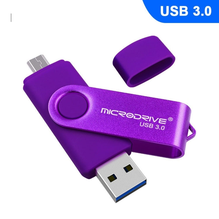 قرص تخزين دوار معدني مزدوج الاستخدام، سعة 16 جيجابايت، بمنفذ USB 3.0، مناسب للهواتف الذكية وأجهزة الكمبيوتر التي تعمل بنظام أندرويد
