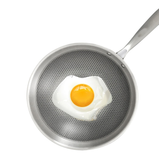 Household Honeycomb Stainless Steel Frying Pan Arch High Cover, Style
