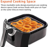 3-Layer Square Air Fryer Steam & Dehydration Rack – Stackable Stainless Steel Cooking Accessory