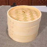 Xiaolongbao Bamboo Steamer Household Steamed Dumpling Cage Drawer Multi Layer Deepened Bamboo Steaming Rack, Size:10cm Cover