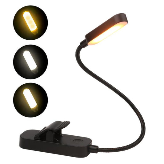 Hose Clip Book Light Night Reading Lamp Adjustable Brightness USB Rechargeable Book Clip Lights