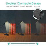 Hose Clip Book Light Night Reading Lamp Adjustable Brightness USB Rechargeable Book Clip Lights