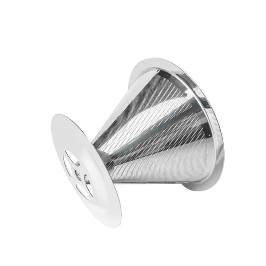 V60 Stainless Steel Coffee Filter with Base for Pour Over Brewing,