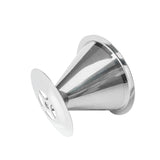 V60 Stainless Steel Coffee Filter with Base for Pour Over Brewing,