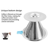 V60 Stainless Steel Coffee Filter with Base for Pour Over Brewing,