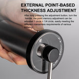 Manual Coffee Grinder with 5-Claw 420 Stainless Steel Burr External Click Adjustable Grind Settings(Silver Black)