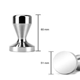 Stainless Steel Coffee Tamper – Flat Bottom Espresso Powder Press Hammer for Barista Brewing