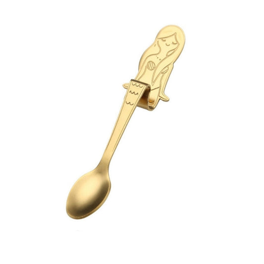 Creative Mermaid Handle Coffee Spoon – Stainless Steel Dessert & Tea Flatware