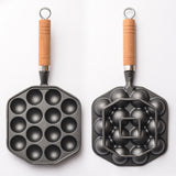 Octopus Croquettes Grill Pan Home Cast Iron Pan Non-Stick Uncoated Grill Mould(14 Holes)