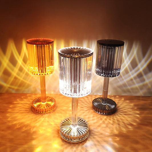USB Charging Touch Diamond Crystal Table Lamp, Specification: USB Charging(RGB with Remote Control 16 Color)(Transparent)