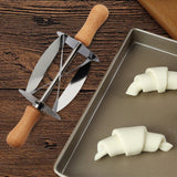 Stainless Steel Croissant Cutter Roller – Professional Pastry Dough Cutting Tool for Perfect Croissants (Silver)