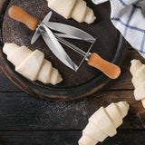 Stainless Steel Croissant Cutter Roller – Professional Pastry Dough Cutting Tool for Perfect Croissants (Silver)