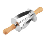 Stainless Steel Croissant Cutter Roller – Professional Pastry Dough Cutting Tool for Perfect Croissants (Silver)