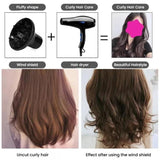 Hair Dryer Diffuser Hair Salon Styling Hair Dryer Cover Curler Large Wind Hood(Black Classic)