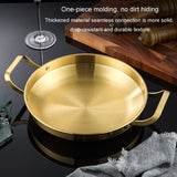 Thickened Stainless Steel Double Ears Pan Seafood Rice Pan Fried Chicken Tray, Size: 22cm Silver