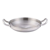 Thickened Stainless Steel Double Ears Pan Seafood Rice Pan Fried Chicken Tray, Size: 22cm Silver