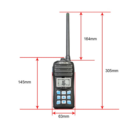 RETEVIS RT55 5W 156.000-161.450MHz+156.050-163.425MHz Waterproof Two Way Radio Handheld Walkie Talkie, RT55