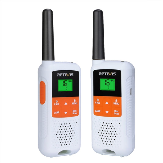 1 Pair RETEVIS RT49B 0.5W EU Frequency 446.00625-446.19375MHz 16CHS Two Way Radio Handheld Walkie Talkie, EU Plug, RT649B, EU Plug(White)