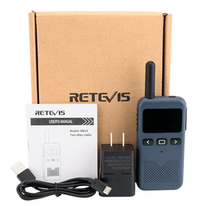 RETEVIS RB19 462.5500-467.7125MHz 22CHS FRS License-free Two Way Radio Handheld Walkie Talkie, US Plug, RB19