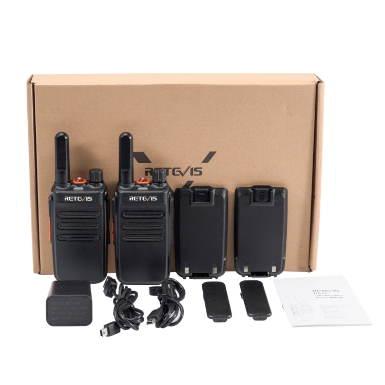 1 Pair RETEVIS RB35 2W US Frequency 462.5500-462.7250MHz 16CHS FRS License-free Two Way Radio Handheld Walkie Talkie, RB35