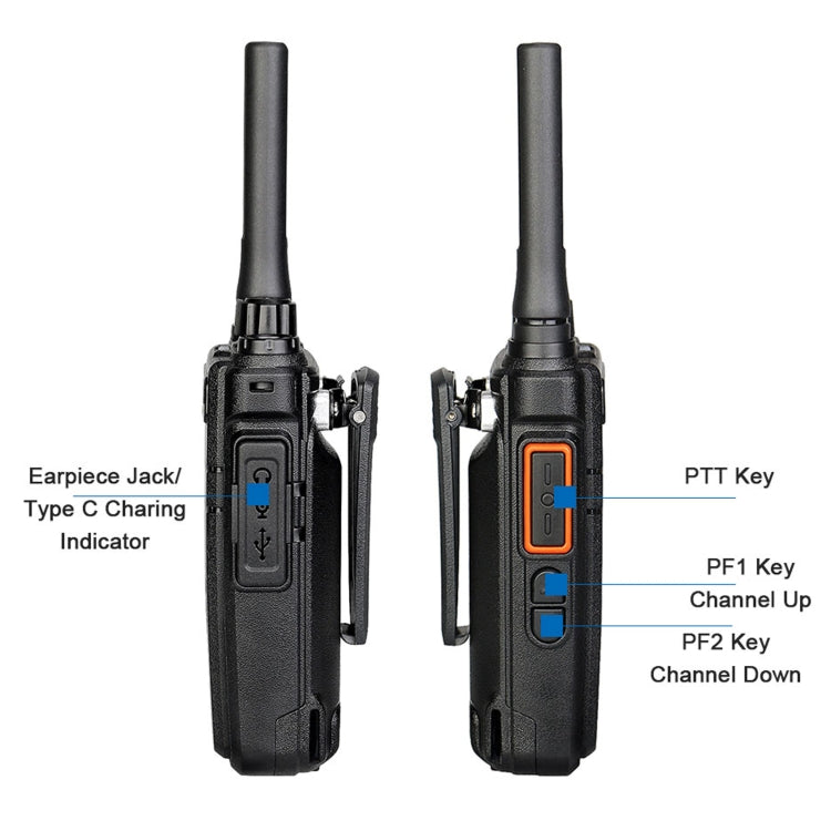 جهاز لاسلكي RETEVIS RB637 EU Frequency PMR446 16CHS بدون ترخيص، لاسلكي ثنائي الاتجاه، لاسلكي محمول بتقنية البلوتوث، RB637