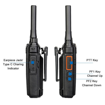 جهاز لاسلكي RETEVIS RB637 EU Frequency PMR446 16CHS بدون ترخيص، لاسلكي ثنائي الاتجاه، لاسلكي محمول بتقنية البلوتوث، RB637