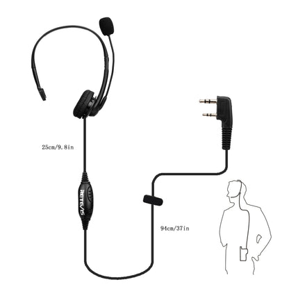 ميكروفون سماعة الرأس RETEVIS TK ثنائي السنون PTT لأجهزة H-777 / RT-5R / RT-5RV / RT-B6، TK
