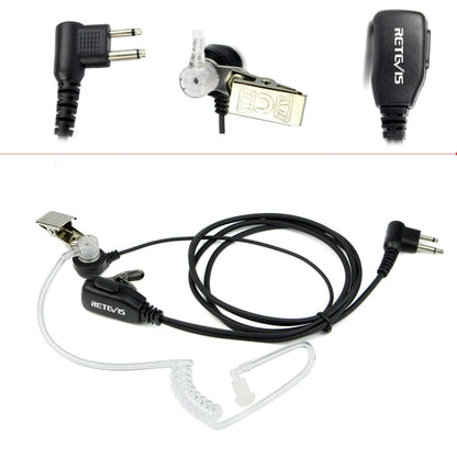 RETEVIS C9025 M 2 Pin PTT Air guide Noise Reduction Covert Acoustic Tube Earphone Microphone, C9025