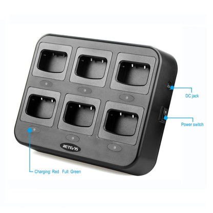 RETEVIS RTC777 Six-Way Walkie Talkie Charger for Retevis H777,, RTC777 EU Plug, RTC777 UK Plug, RTC777 AU Plug, RTC777 US Plug