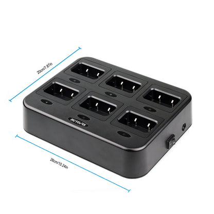 RETEVIS RTC21 Multi-function Six-Way Walkie Talkie Charger for Retevis RT21/RT24,, RTC21 EU Plug, RTC21 US Plug