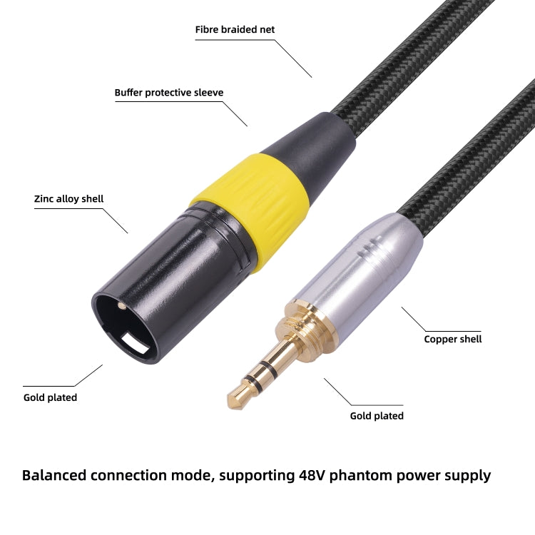 SB423K108-03 3.5mm Male to XLR 3pin Male Audio Cable, Length: 30cm, 3.5mm to XLR