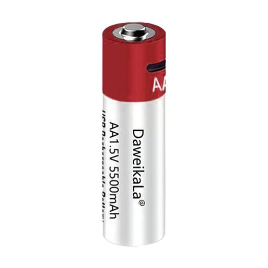 بطارية ليثيوم أيون قابلة لإعادة الشحن عبر USB AA 1.5 فولت 5500 مللي أمبير/ساعة