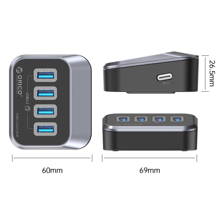 موزع إرساء ORICO M3U3-4A 4 في 1 من النوع C إلى USB 3.2، M3U3-4A