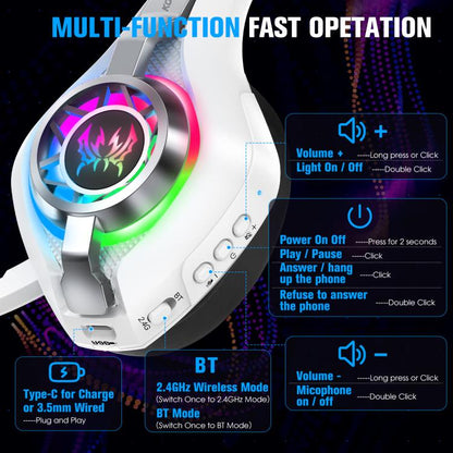 سماعة رأس للألعاب KOTION EACH GS400 Ultra، سلكية، بلوتوث، 2.4 جيجاهرتز، ثلاثية الأوضاع، GS400 Ultra