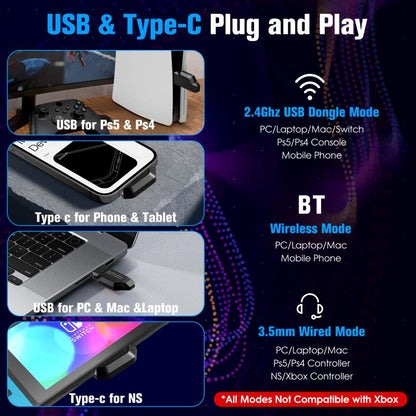 سماعة رأس للألعاب KOTION EACH GS400 Ultra، سلكية، بلوتوث، 2.4 جيجاهرتز، ثلاثية الأوضاع، GS400 Ultra