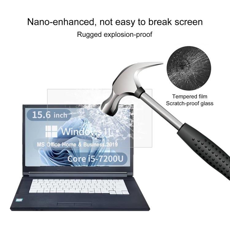 9H 0.3mm Explosion-proof Tempered Glass Film, For Fujitsu LIFEBOOK A577 15.6
