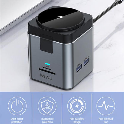 WiWU Wi-W025 9 in 1 HUB Docking Station Magnetic 15W Wireless Charger